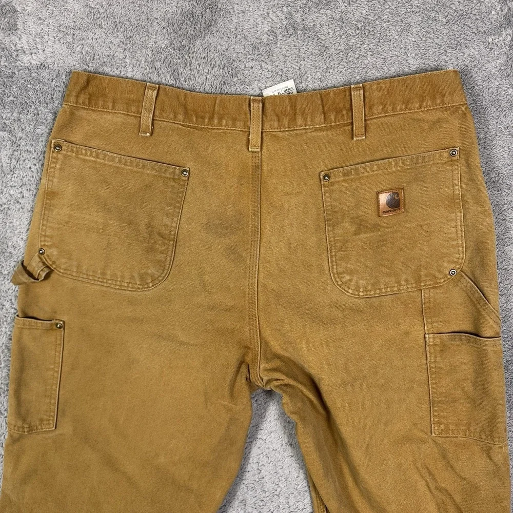 Carhartt Pants Men 38x30 Double Knee Carpenter Dungaree Workwear Utility B136BRN